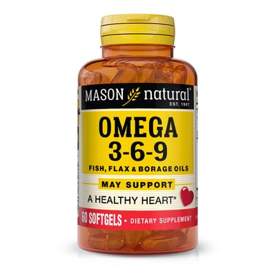 Omega 3-6-9 1200mg Fish, Flax, & Borage Oil Softgels