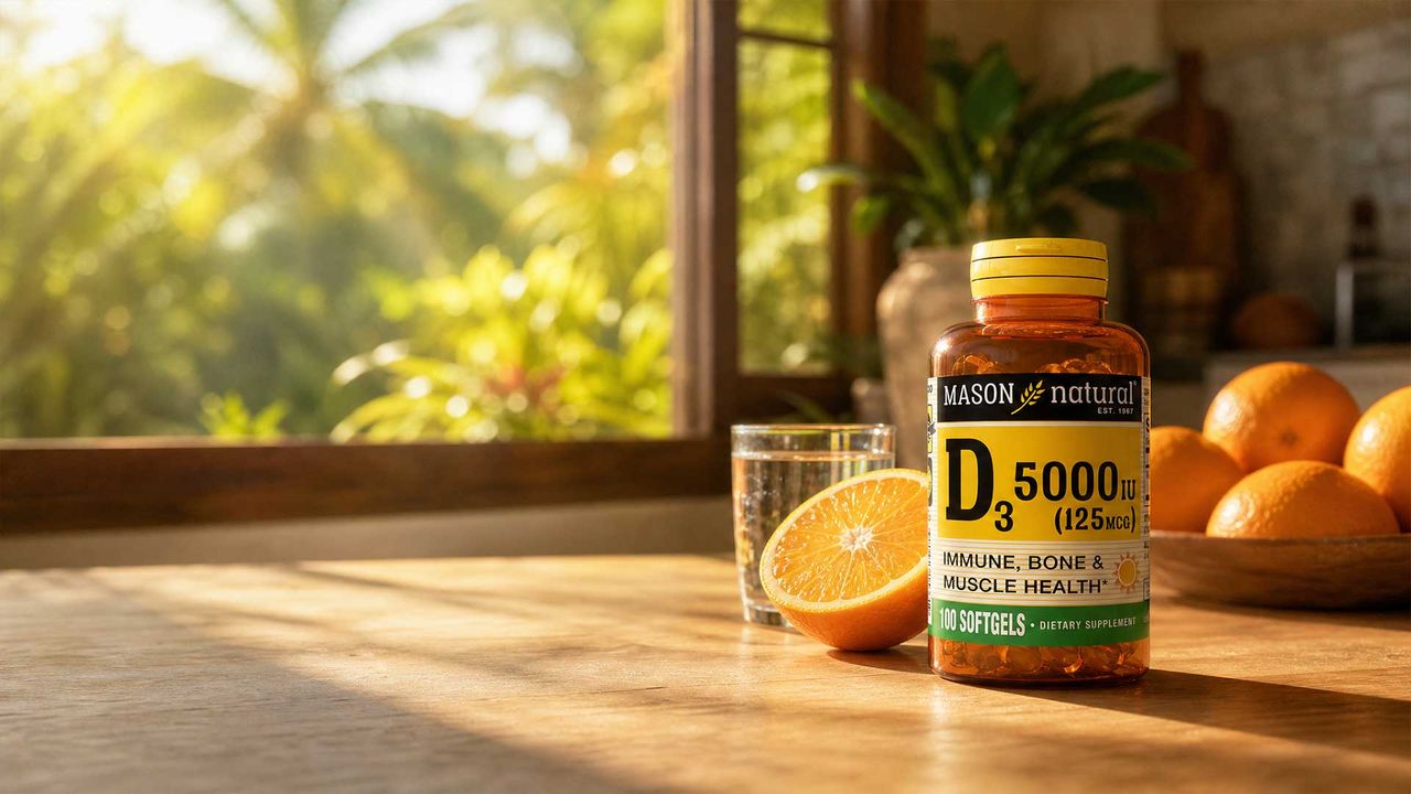 Suplemento de vitamina D3 5000 IU Mason Natural