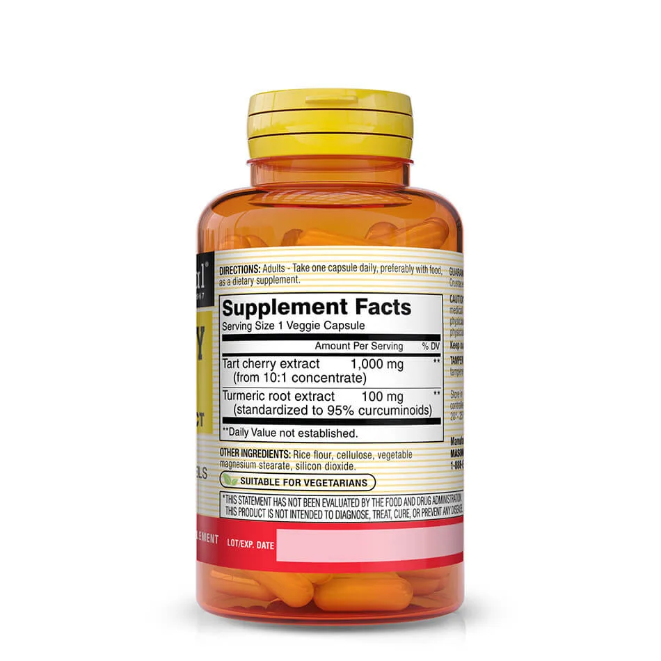 Tart Cherry 1000mg Extract with Standardized Turmeric, Veggie Capsules foto 3