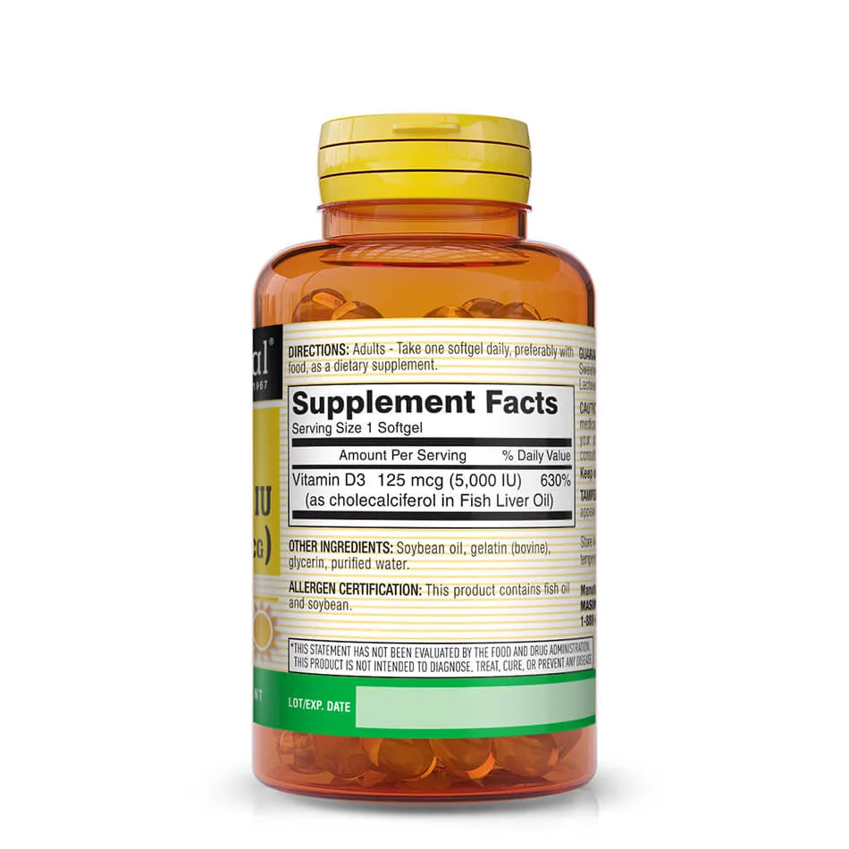 D3 5000IU Softgels (125mcg) foto 3