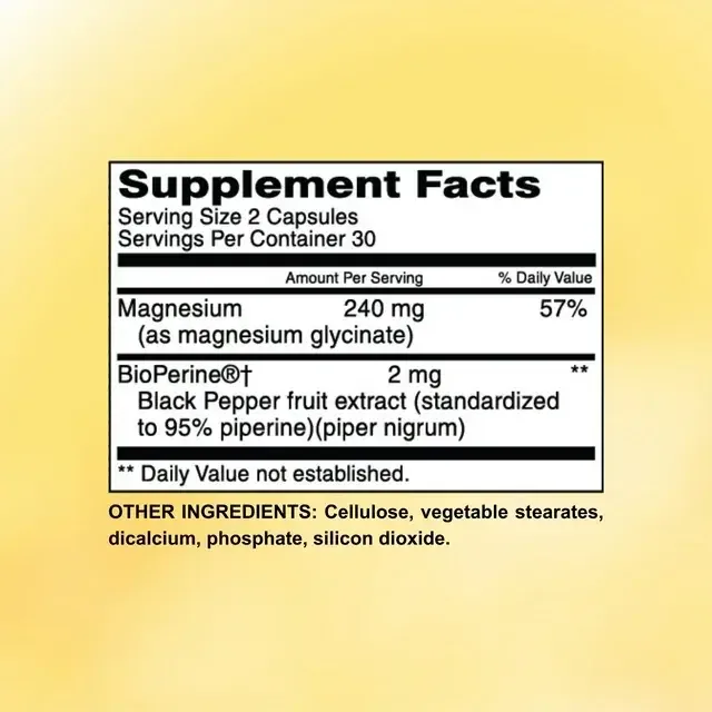 Magnesium Glycinate w/Bioperine® foto 3