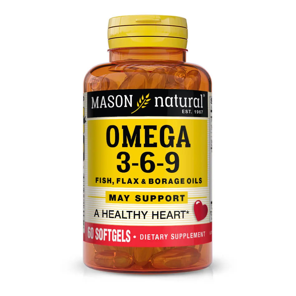 Omega 3-6-9 1200mg Fish, Flax, & Borage Oil Softgels