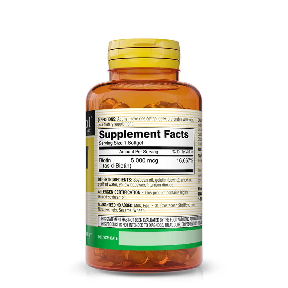 Biotin 5,000mcg Softgels foto 2