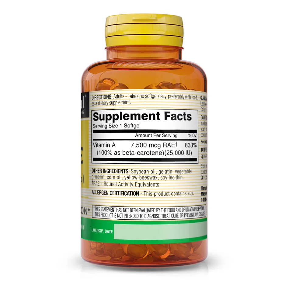 Beta Carotene 25,000IU Softgels foto 2