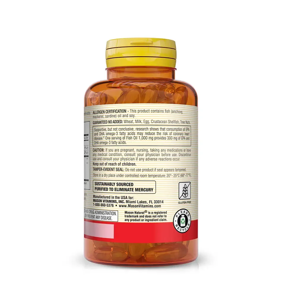 Fish Oil 1,000 mg Omega-3 300 mg No Burp foto 3