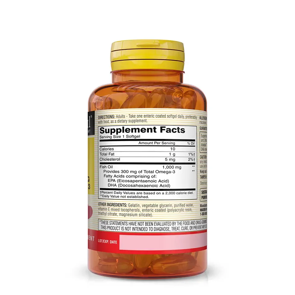 Fish Oil 1,000 mg Omega-3 300 mg No Burp foto 2