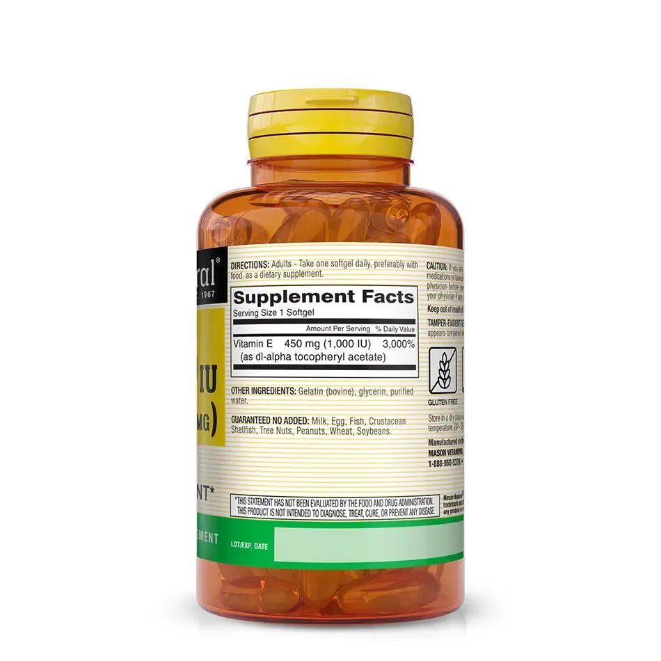 Vitamina E 450mcg (1000UI) ** DL-Alfa - 50 softgels foto 3