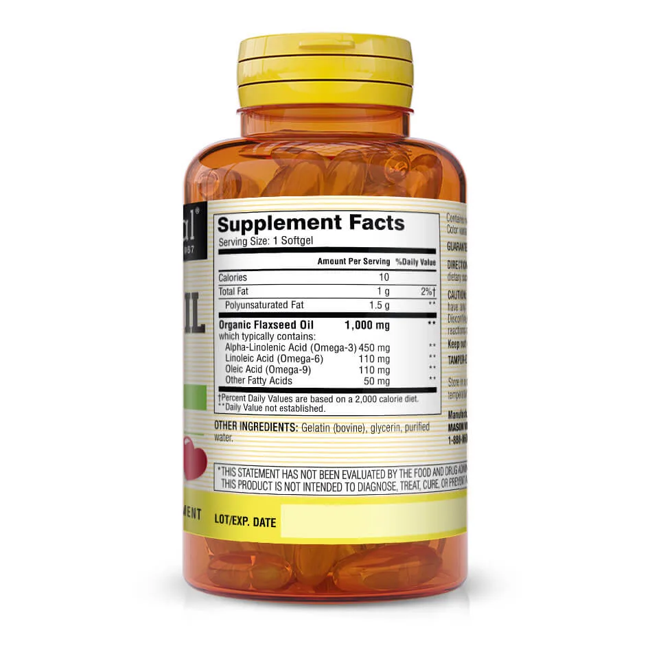Flax Seed Oil 1000mg Omega 3-6-9 Softgels foto 3